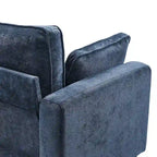 Beige / Yellow / Dark Grey / Dark Blue Corduroy 3-Seater Sofa with Wood Legs