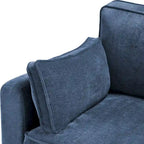 Beige / Yellow / Dark Grey / Dark Blue Corduroy 3-Seater Sofa with Wood Legs