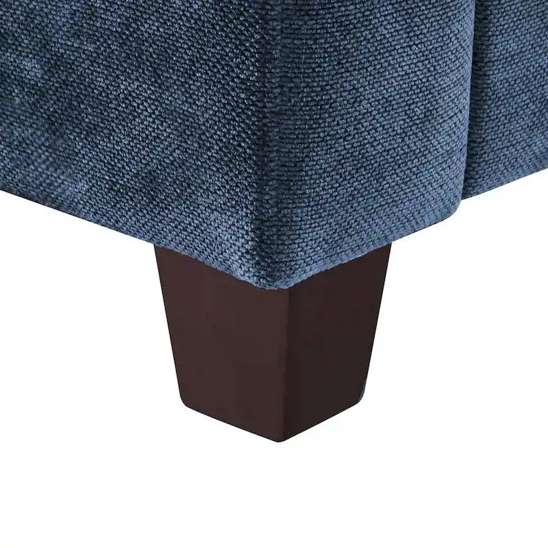 Beige / Yellow / Dark Grey / Dark Blue Corduroy 3-Seater Sofa with Wood Legs