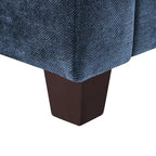 Beige / Yellow / Dark Grey / Dark Blue Corduroy 3-Seater Sofa with Wood Legs