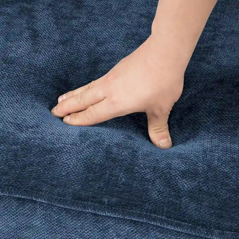 Beige / Yellow / Dark Grey / Dark Blue Corduroy 3-Seater Sofa with Wood Legs
