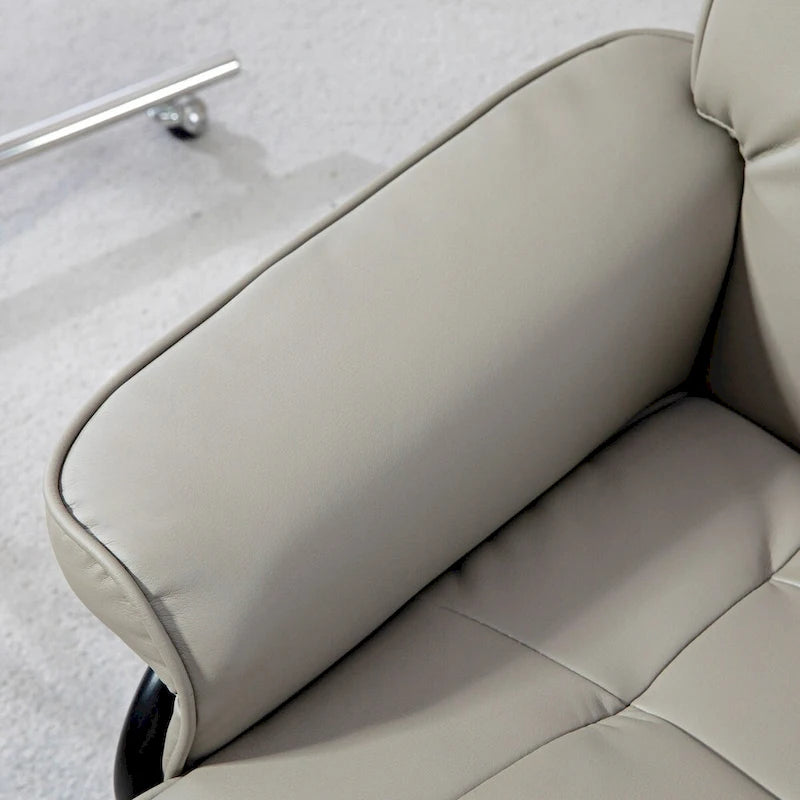 HOMCOM Swivel Recliner Chair and Ottoman, Faux Leather Reclining Chair with High Back