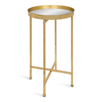 Kate and Laurel Celia Round Metal Foldable Tray Accent Table