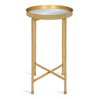 Kate and Laurel Celia Round Metal Foldable Tray Accent Table