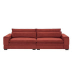 104 in Mid-Century Modern Fabric Sofa, Upholstered Sofa Couch with 2 Pillows, Solid Wood Legs