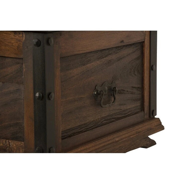 Handmade Solid Reclaimed Barn Wood & Wrought Iron Hardware Trunk or Coffee Table for Indoor 36 Width