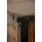 Handmade Solid Reclaimed Barn Wood & Wrought Iron Hardware Trunk or Coffee Table for Indoor 36 Width