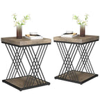 19.75 Inch Faux Marble Square End Table, Modern Bedside Tables, Gold Accent Table Living Room