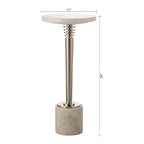 Contemporary Marble Pedestal Drink Table Round Accent Table