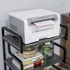 HOMCOM 3-Tier Printer Stand with Storage, Industrial Metal Printer Table for Home Office, Multi-purpose Rack Shelf