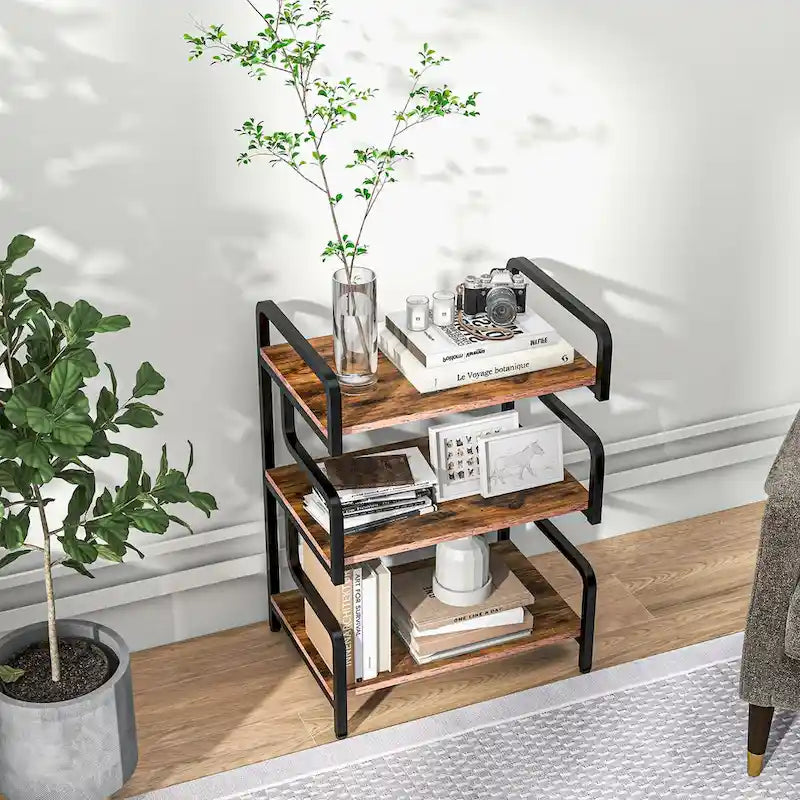 HOMCOM 3-Tier Printer Stand with Storage, Industrial Metal Printer Table for Home Office, Multi-purpose Rack Shelf