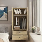 Wooden Armoire with 2-Drawer and 2-Door