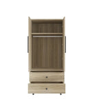 Wooden Armoire with 2-Drawer and 2-Door