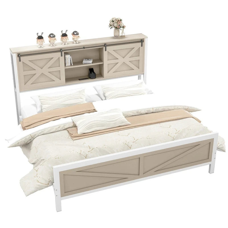 Moasis Farmhouse Oak Queen/King Size Bed Frame