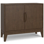 WYNDENHALL Pearson SOLID HARDWOOD 38 Wide Rectangle Modern 2 Door Sideboard Buffet/Storage Cabinet in Walnut Brown