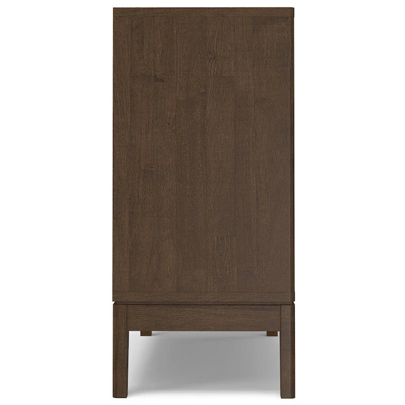 WYNDENHALL Pearson SOLID HARDWOOD 38 Wide Rectangle Modern 2 Door Sideboard Buffet/Storage Cabinet in Walnut Brown