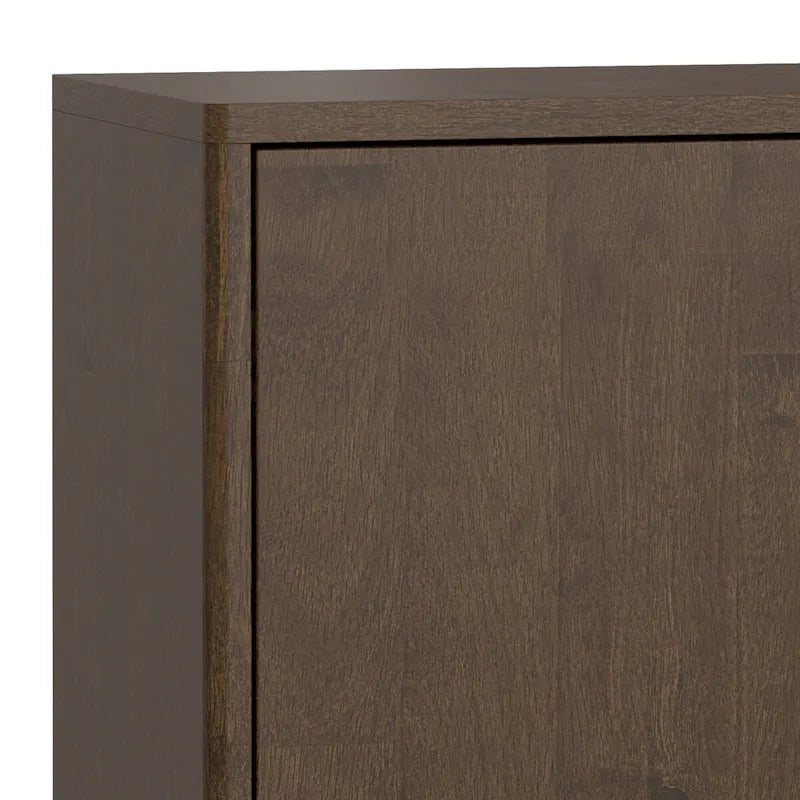 WYNDENHALL Pearson SOLID HARDWOOD 38 Wide Rectangle Modern 2 Door Sideboard Buffet/Storage Cabinet in Walnut Brown