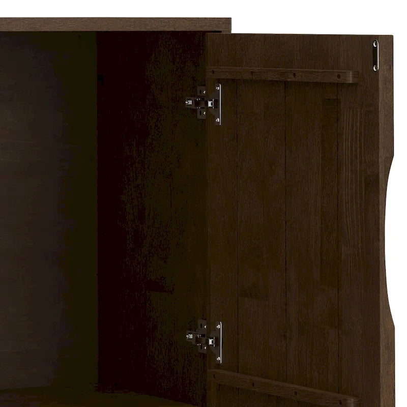WYNDENHALL Pearson SOLID HARDWOOD 38 Wide Rectangle Modern 2 Door Sideboard Buffet/Storage Cabinet in Walnut Brown