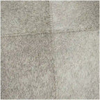 Leather Patchwork Living Room Stool with Silver Metal Base - Gray - Roche River Decor